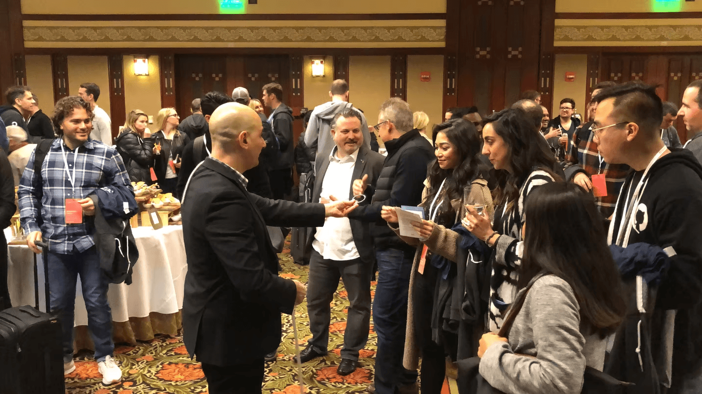Technology conference booth engagement